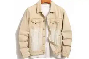 Spring And Autumn New Print Trend Casual Mens Jean Sets Denim Jean Jackets Full Sleeve Rough Ribbed Style