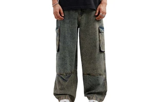 Plus size denim jeans for men loose fit comfortable trousers casual wear fashion big size jeans wholesale bulk jeans production