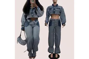 Ladies Women Denim Suits Jeans