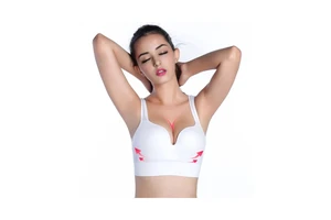 Women's High Support Cross Back Yoga Sports Bra Breathable Fast Dry for Running Simple Style with Front Logo-Wholesale
