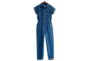 Dungarees Romper Denim Jumpsuit Short Sleeve Overalls