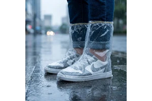 Disposable Indoor Waterproof Plastic Shoe Covers Thickened Buckles Closure Tear-Resistant Abrasion-Resistant Home Guests Student