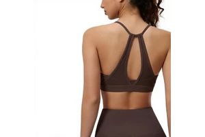 Juyitang Mesh 100% Nylon High Support Beautiful Back Sports Bra Women's Running Sexy Hollow-Out Shock-Proof Push-Up Yoga Vest