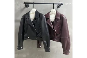 Jxwatcher Autumn Full Sleeve Warm Motorcycle Sheepskin Jackets Wholesale Custom Women Cropped Genuine Leather Stylist Jacket