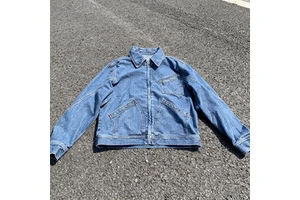 Custom Blue Denim Jean Jacket Men High Quality Casual Cotton Zip up Jackets Plus Size Men's Denim Jackets