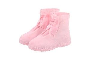 Men's Women's Waterproof Silicone Rain Boots Adult Fashion Rainproof Wear-Resistant Shoes Non-Slip Foot Cover Safety Shoe Covers