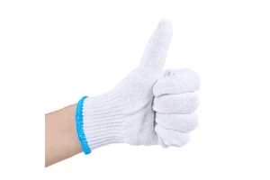 Safety Gloves for Mechanical Risk Work White Cotton Durable Anti-Slip Breathable Industrial Use Cut Resistant 12 oz Thickness