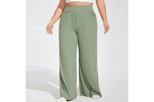 Women's Plus Size Wide Leg Yoga Pants High Waist Casual Loose Fit Stretch Athletic Pants