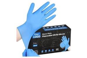 For Pcs Disposable Blue Nitrile Gloves 10 Mil Powder Free Anti-Slip 24CM Customizable in a Box Affordable