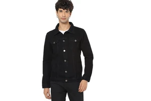 Custom Hot Autumn Men's Embroider Black Denim Jacket High Quality Loose Fashion Jean Jackets