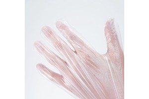 OEM PE Medium Thickness Disposable Waterproof Kitchen Food Safety Hand Gloves Powder Free 100 Pcs Box