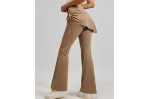 Yoga Pants Wrinkled Flared Culottes and Pull-Up Waist-Lifting and Hip-Lifting Fitness Pants