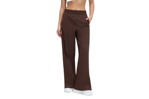 Womens Lightweight Breathable Loose-Fit Straight-Leg Casual Pants High-Waisted Slimming Design Summer Outdoor Trousers Nylon