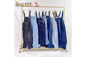 KungFu KingAAA Second Hand Women's Denim Overalls Dungarees Jumpsuits Polyester/Cotton Summer Clean 90% Mixed Size Clothing