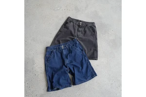 Men's Unisex Washed Denim Shorts Casual Loose Fit Straight Leg Jean Shorts for Summer Spring