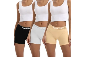 Wholesale Women ODM/OEM Mid High Waist Seamless Shorts With Custom LOGO Printing Yoga Sports Women Boxers