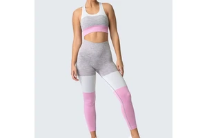 Top Trending Women's Yoga Set 2026 New Arrival Plus Size Striped Washed Rhinestone Lightweight 2-Piece Sleeveless Bra Elastic