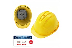 ABS Safety Helmet With Dual Cooling Fan Rechargeable Lithium Battery Electric Hard Hat For Construction