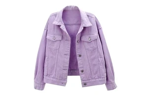 New Wholesale Ladies Loose Baby Pink Jean Jacket Plus Size Women's Long Sleeve Denim Coat Button Decoration Breathable Jacket