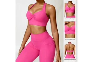 Sports Wear Women Sexy Backless Sports Bra Cross Back Gym Activewear Fitness Gym Bra