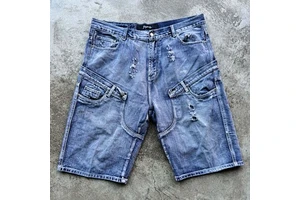 BEARD DENIM SHORTS Jeans Jorts Men Baggy Jeans Short Dark Denim Shorts Jorts With Pocket for Men