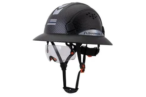 ANSI Z89.1 Certified Full Brim Safety Helmet with Visor Lightweight Carbon Fiber Pattern Hard Hat Construction Industrial Work
