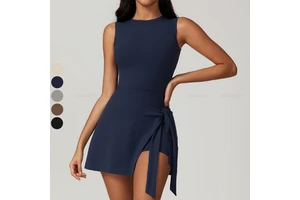 Gym Sports Fitness Workout Yoga Tennis Skirt Jumpsuit Women Activewear Lightweight High Waist Front Fashion Elegant Jumpsuits