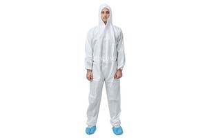 Junlong Disposable Microporous SF with Hood Anti-Static & Waterproof Protective Coveralls for Cleanroom Use