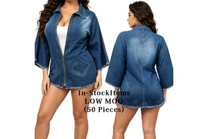 Fringed Denim Jacket Women Oversized Batwing Sleeve Frayed Hem Distressed Vintage Jean Jacket Streetwear Fashion Coat