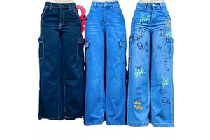 Overstock Ladies Boyfriend Denim Cotton Stretch Jean High Waist Summer Chinese Embroidered Animal Print Women's Trousers Fashion