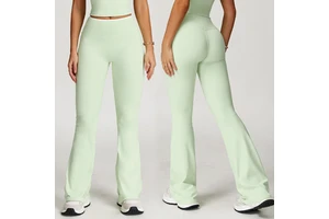 High-Elastic Women's Micro-Yoga Pants Naked High Waist Slim Hip Wide Leg Wear for Sports Fitness Fitness Yoga