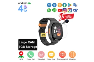 4G LTE Kids Smart Watch IP67 Waterproof With Real-Time Tracking GPS SOS Geo-Fence Two-Way Call Long Battery Life EU Market