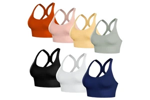 Cross Beauty Back Shoulder Straps Seamless Wirefree Sujetador Deportivo Fit Backless Sports Bras Gym Fitness Yoga Bra for Womens