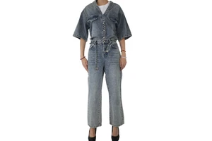 Casual Wear Short Jacket and Jeans Women Clothing Jeans Suits 2 Piece Women Jean Set for Women