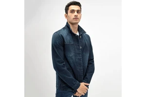 Polyester/Cotton Denim Jackets Men Casual Camouflage Spring Vintage Style Pocket Front Coated Waterproof Eco-Friendly High
