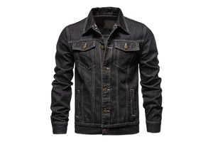 High Quality Men's Casual Jackets 100% Cotton Denim with Solid Color Thin Pocket Design for Spring Style Top Men's Clothing