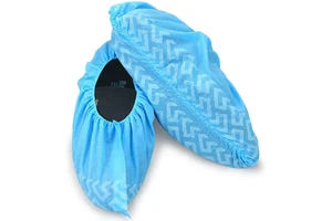 Custom Logo PPE Safety Printed Surgical Cleanroom Lab Medical Anti Slip Non-Woven PP Disposable Shoe Cover