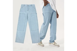 High-quality Vintage Formal Breathable Light Wash Woven Men's Straight Jeans in Summer Customized Plus Size Casual Joker Jeans