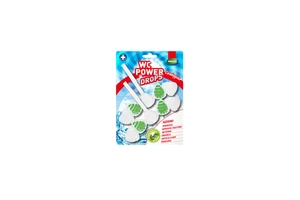 WC Power Drops 2x55g Solid Bleach Toilet Cleaning Drops 30%-50% Active Ingredients for Strong Stain Removal Hygienic Cleaning