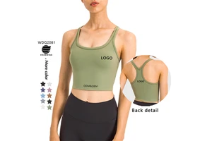 Xsunwing New High Quality Women'S Clothing Solid Color Nylon Vest Sports Quick-Drying Seamless Yoga Bra Womens Tank Tops WDQ2081