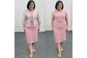 Quality Turkey Women Formal Square Pattern Two-Piece Plus Size Brocade African Church Suits One Set Knee Length Eco-Friendly