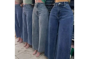Women's High Waist Wide Leg Jeans Casual Washed Denim Pants for Daily Wear
