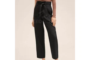 Women's Mid Breathable Cotton Trousers Elastic Closure Casual Summer Outdoor Working Wear Flat Front Style Customized Low MOQ