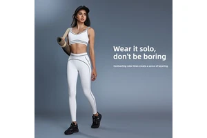 Naked Feeling 2 Piece Yoga Set Strappy Sports Bra and High Waist Leggings Seamless LowMOQ Custom Activewear Set Fitness yogawear
