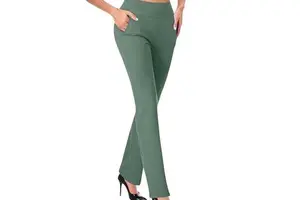 New Trendy Queen Women's Wide Leg Dress Pants High Waisted Slacks Breathable Work Trousers OEM ODM