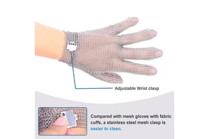 Safety Gloves Stainless Steel 316 Anti-Cut Stab Proof Smooth Texture Mesh Chainmail Gloves Slaughterhouse Use Customizable