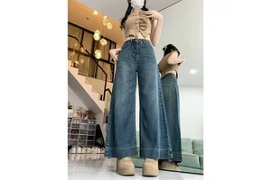 Trend Womens Flare Denim Jeans Hot Selling Streetwear Vintage Simple Mid Waist Regular Fit Nylon/Cotton Washable Full Length