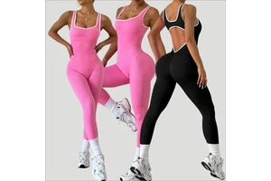 Wholesale Sports One Piece Jumpsuit with Long Pants Custom Logo Women Blank Gym Training Fitness Workout Yoga Seamless Bodysuit