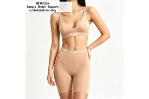 OEM/ODM Cotton Modal Anti-Chafing Bra Set Underwear Set High Impact Deep V Shockproof Comfortable Wireless Sports Bra Set