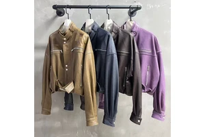 Jxwatcher Windproof Autumn Customizable OEM Bomber Fashion Genuine Sheepskin Jackets Belt Cropped Brown Women Leather Jackets